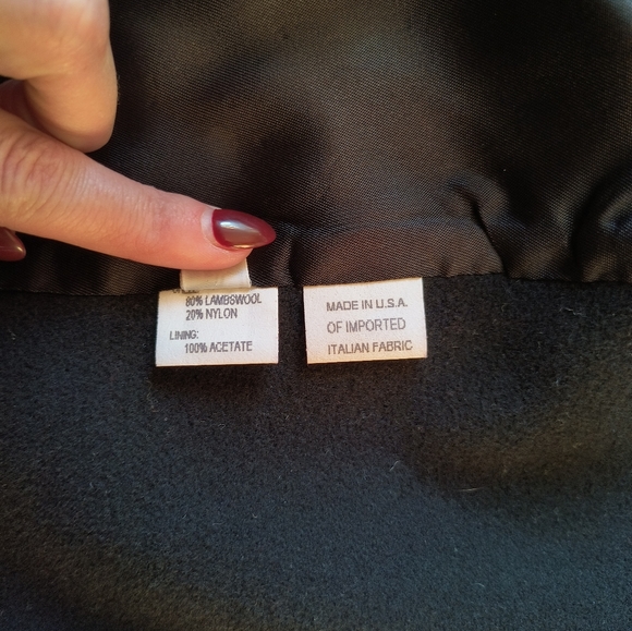 Forecaster of Boston Vintage Black Lambs Wool Long Overcoat - Picture 9 of 9